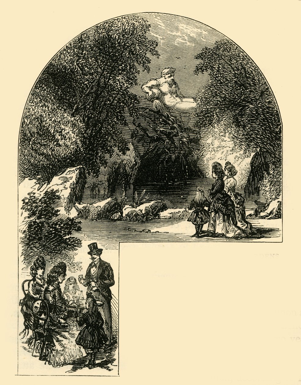 نافورة في حدائق سري ، c1878. بواسطة غير معروف