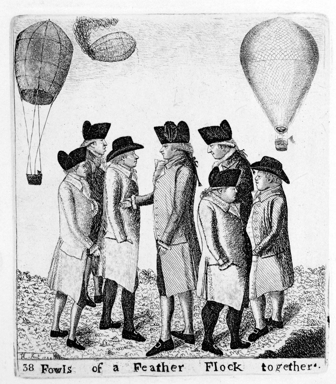 طيور ريش قطيع معا ، مجموعة من الطيارين ، c1785 بواسطة غير معروف