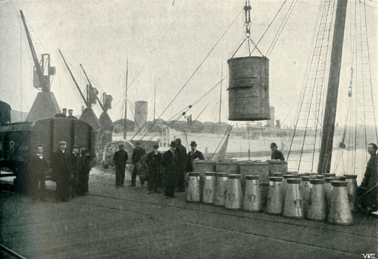 هبوط الحليب الفرنسي في ساوثهامبتون ، 1902. بواسطة غير معروف
