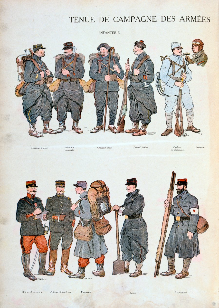 زي الجيش الفرنسي ، الحرب العالمية الأولى ، 1914 بواسطة غير معروف
