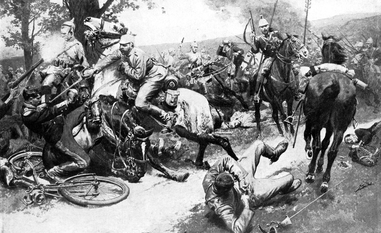 الفرسان الفرنسيون يهاجمون القوات الألمانية ، الحرب العالمية الأولى ، 1914 بواسطة غير معروف