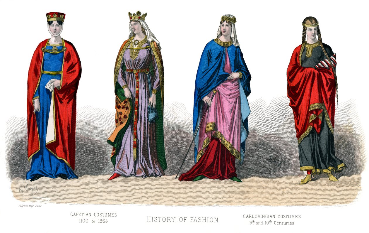 الزي الفرنسي: Capetian ، Carlovingian ، 1882 بواسطة غير معروف
