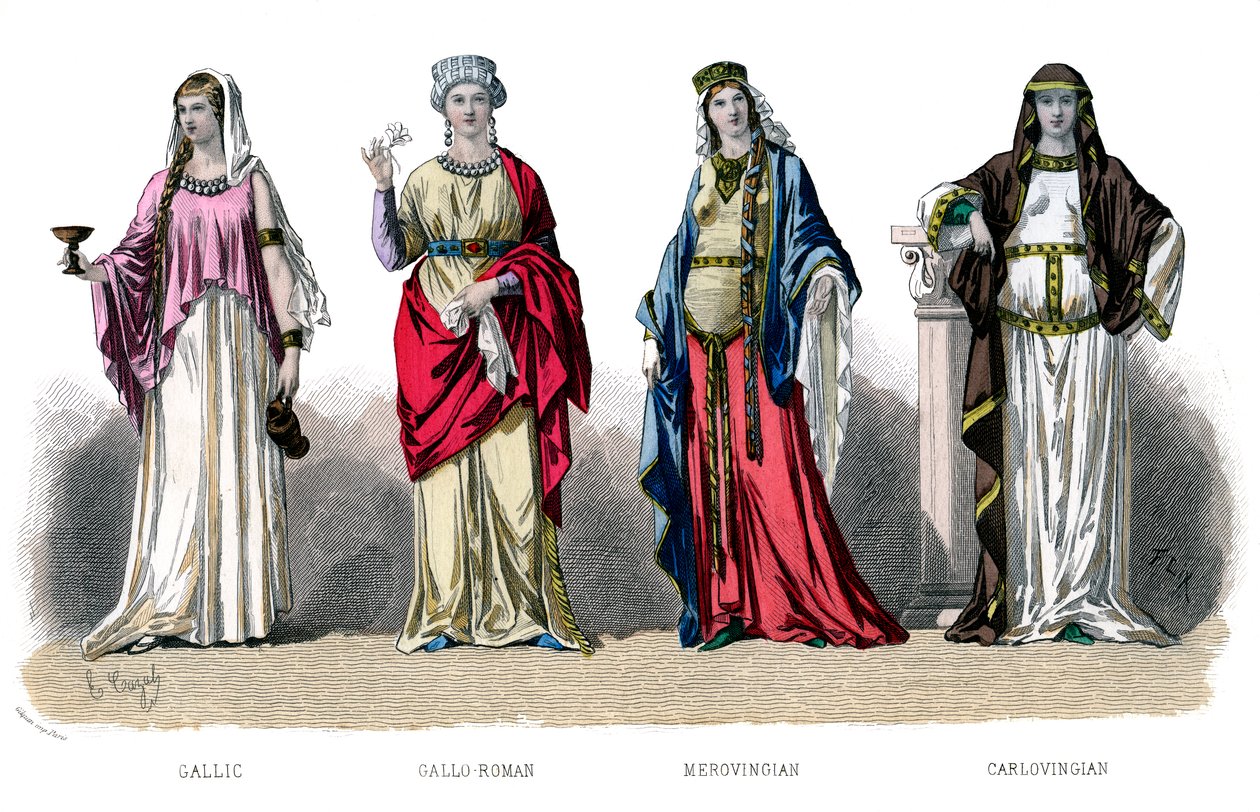 الزي الفرنسي: Gallic ، Gallo Roman ، Merovingian ، Carlovingian ، 1882 بواسطة غير معروف