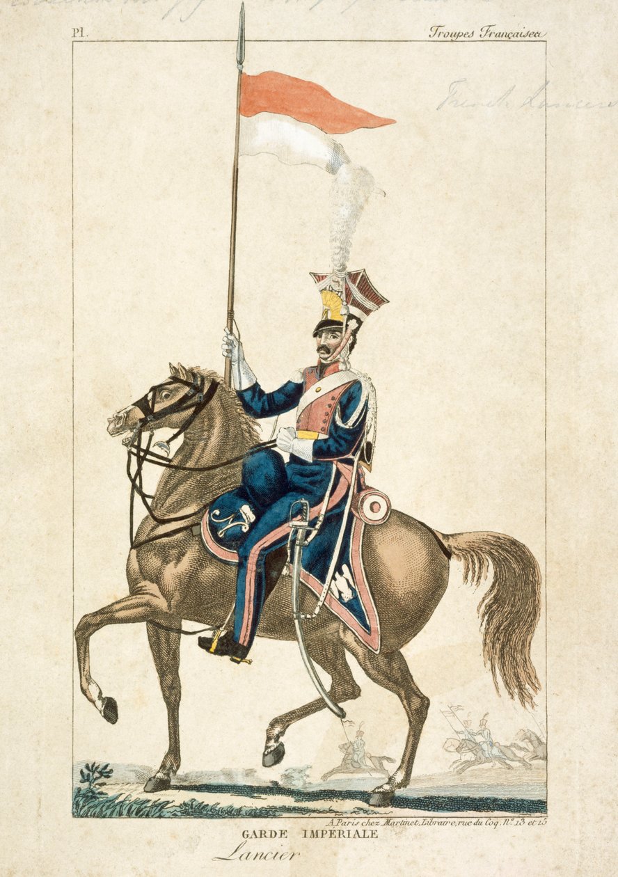 لانسر الفرنسي للحرس الإمبراطوري ، حروب نابليون ، c1815 بواسطة غير معروف