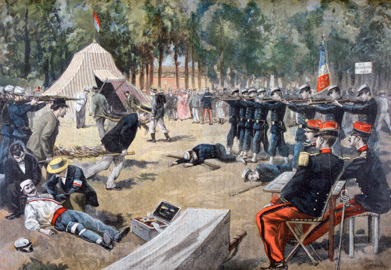 مناورات عسكرية فرنسية: عمال إسعافات أولية ، 1897 بواسطة غير معروف
