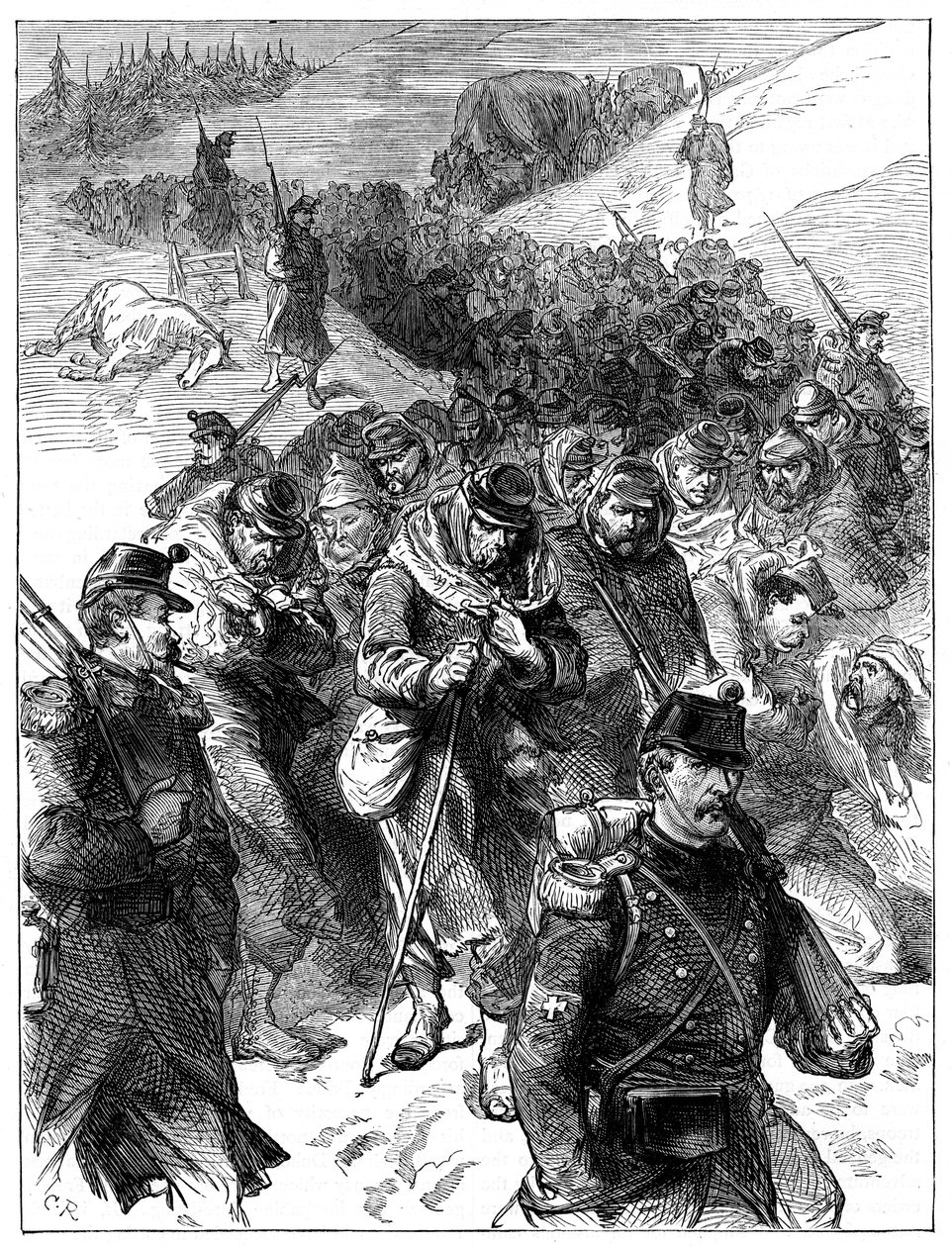 تراجع الفرنسي إلى سويسرا ، 30 يناير - 1 فبراير 1871 c1880 بواسطة غير معروف