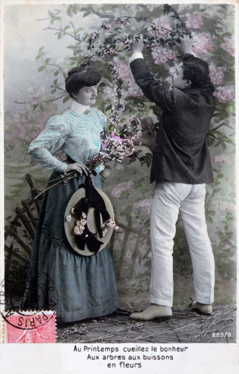 بطاقة بريدية رومانسية فرنسية ، c1900 بواسطة غير معروف