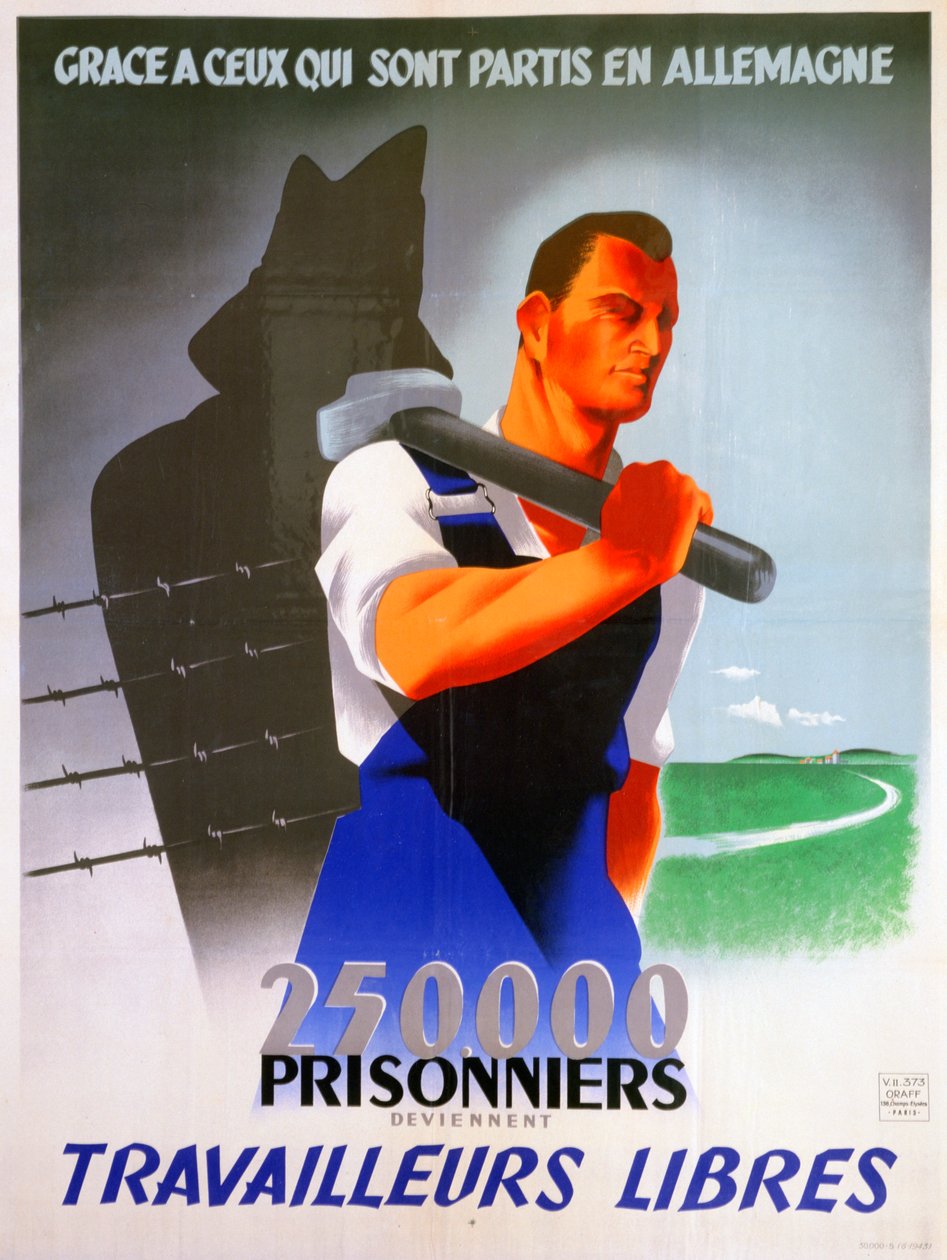 ملصق العمال الفرنسيين لألمانيا ، 1943 بواسطة غير معروف