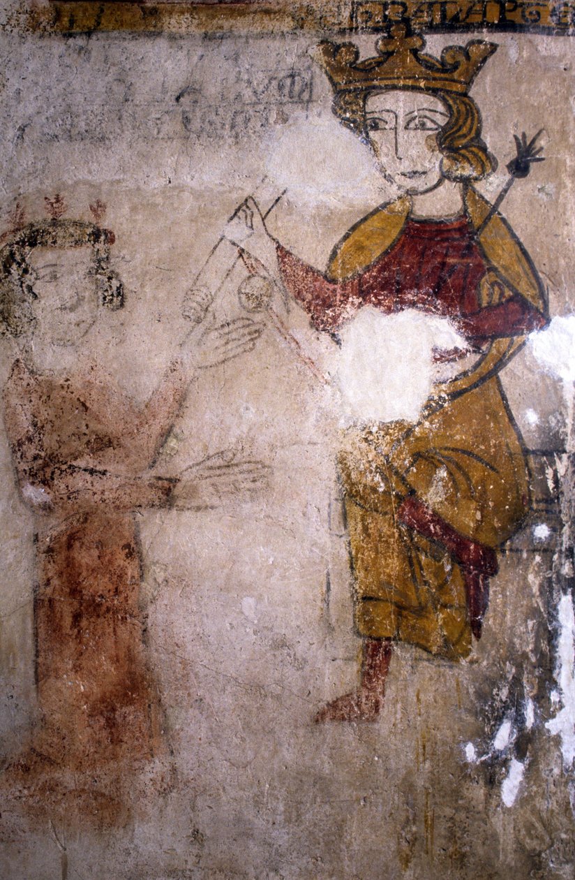 لوحة جدارية لبرج Ferrande في Pernes-les-Fontaines (Pernes les Fontaines ، Vaucluse (84)) من القرن الثالث عشر: Charles I of Anjou (1227-1285) الذي كان له جسد مانفريد الأول من صقلية أو Hohenstaufen (حوالي 1232) -1266). بواسطة غير معروف