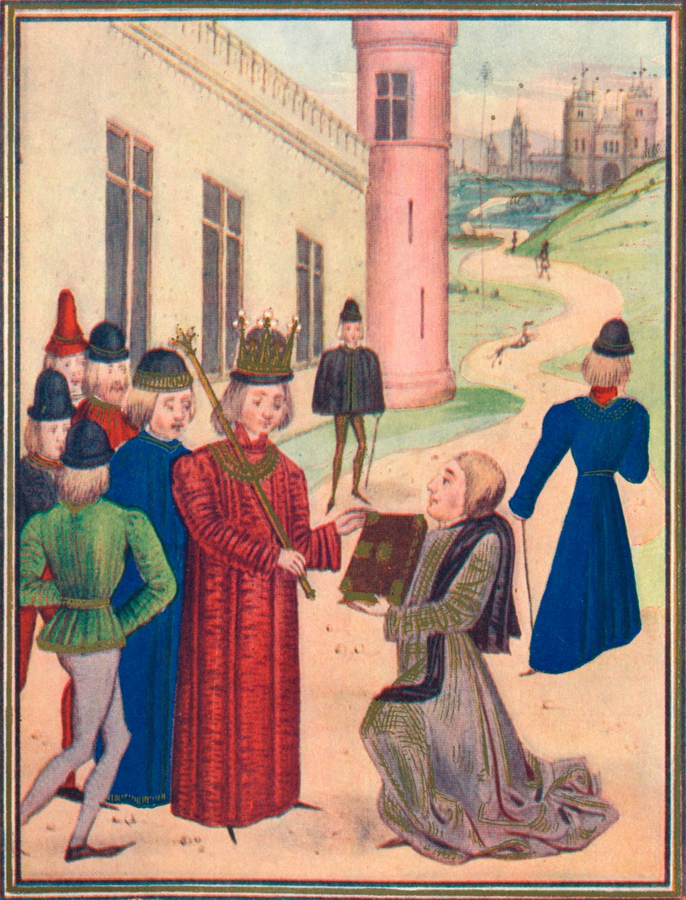 قدم Froissart كتابه عن قصائد الحب لريتشارد الثاني في 1395 ، 1905 بواسطة غير معروف