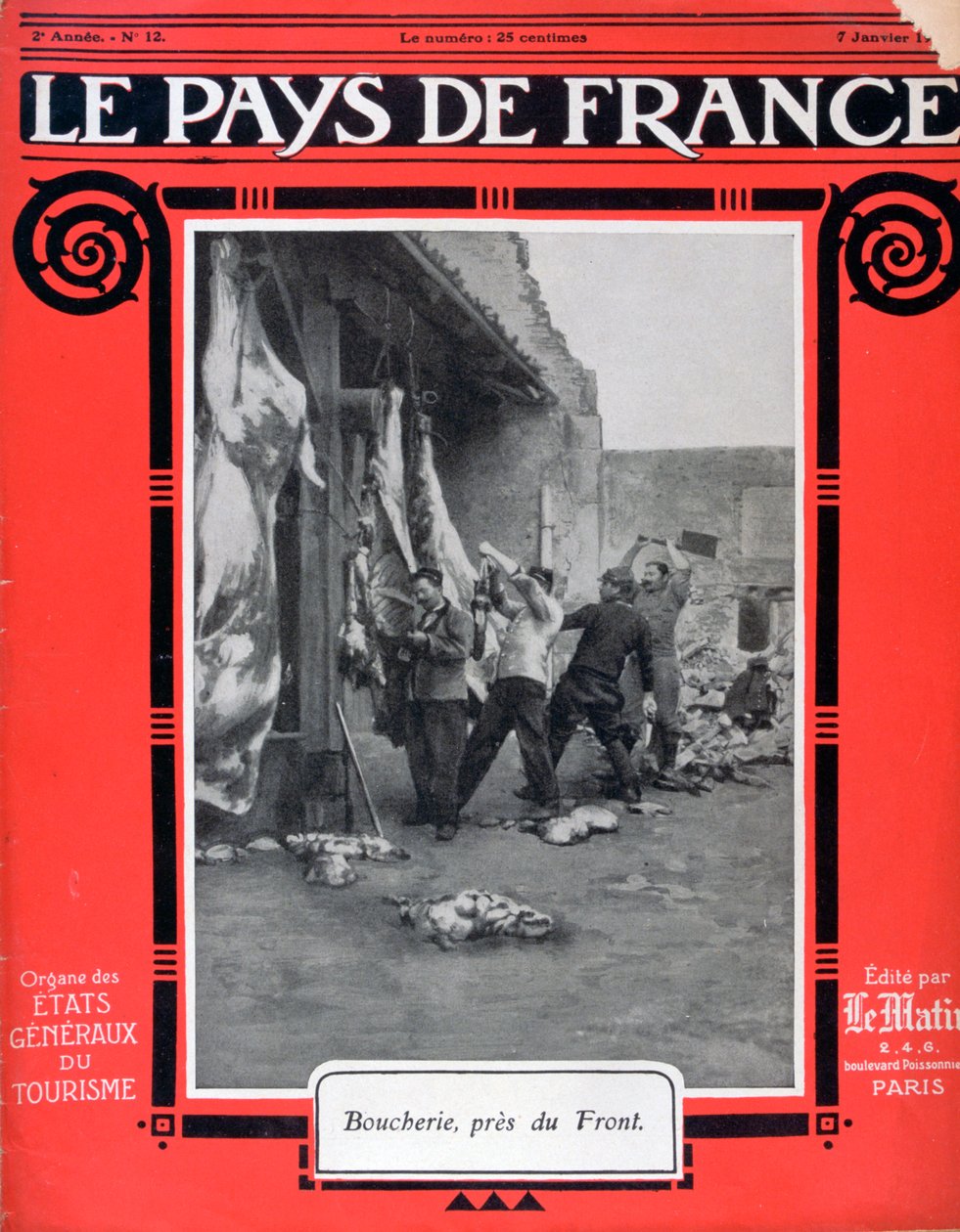 الغلاف الأمامي لـ Le Pays de France ، 7 يناير 1915 بواسطة غير معروف