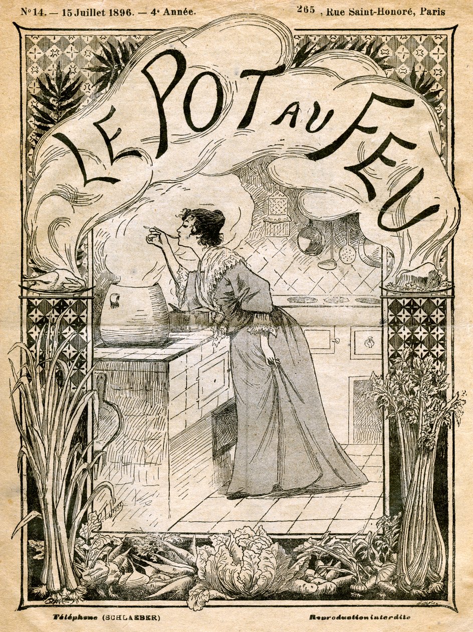 الغلاف الأمامي لـ Le Pot au Feu ، 15 يوليو 1896 بواسطة غير معروف