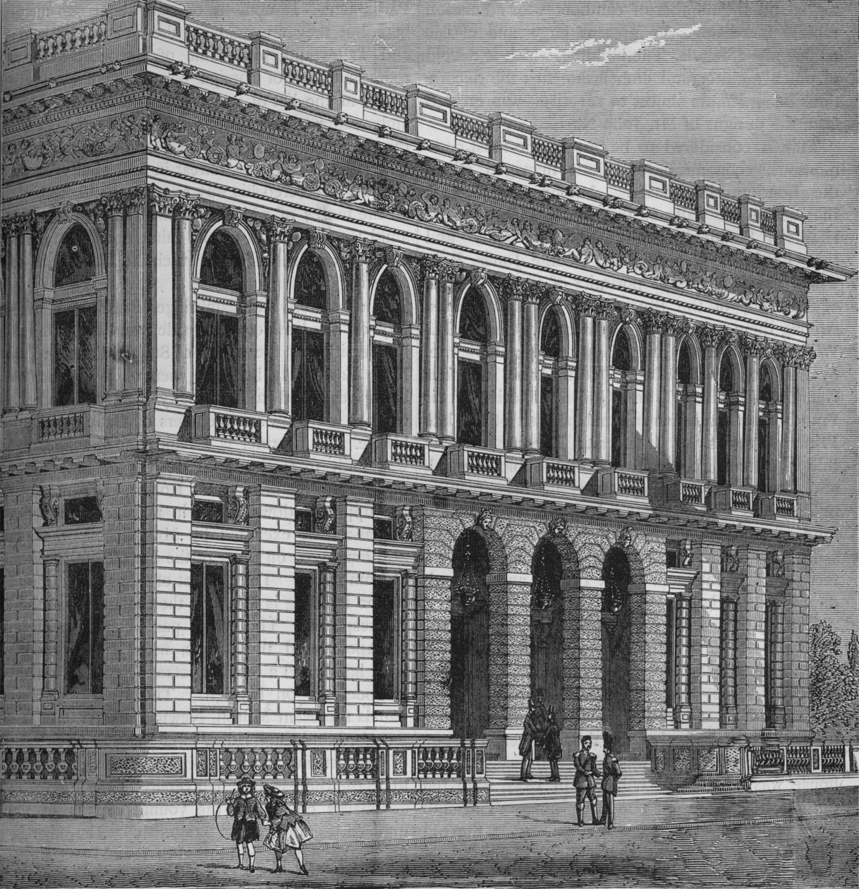 أمام الجيش ونادي البحرية ، وستمنستر ، لندن ، c1870 1878 بواسطة غير معروف