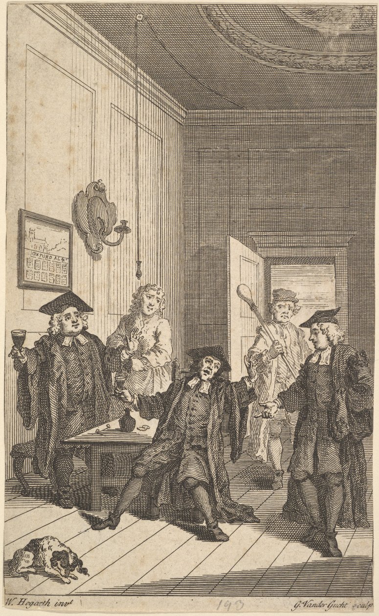 واجهة كتاب The Humours of Oxford ، أبريل ١٧٣٠. بواسطة غير معروف