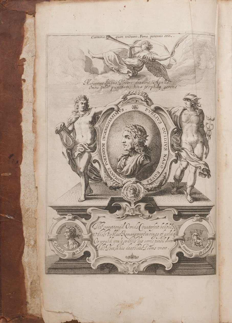 صورة على الوجه الأمامي مع صورة أوفيد ، التحولات ، أكسفورد ، 1632 بواسطة غير معروف