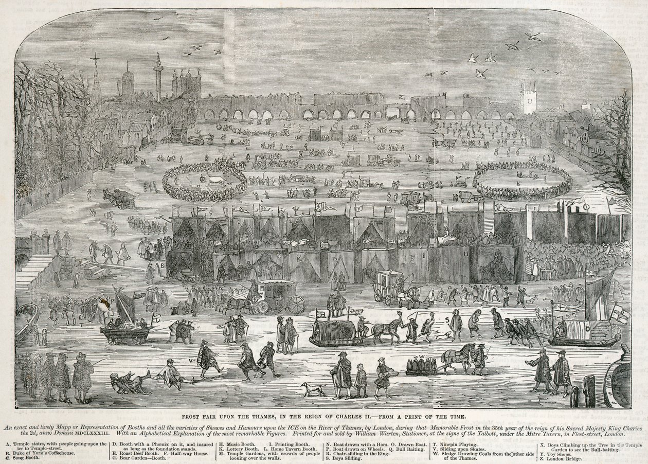 "معرض فروست على نهر التايمز في عهد تشارلز الثاني" ، لندن ، 1683 بواسطة غير معروف