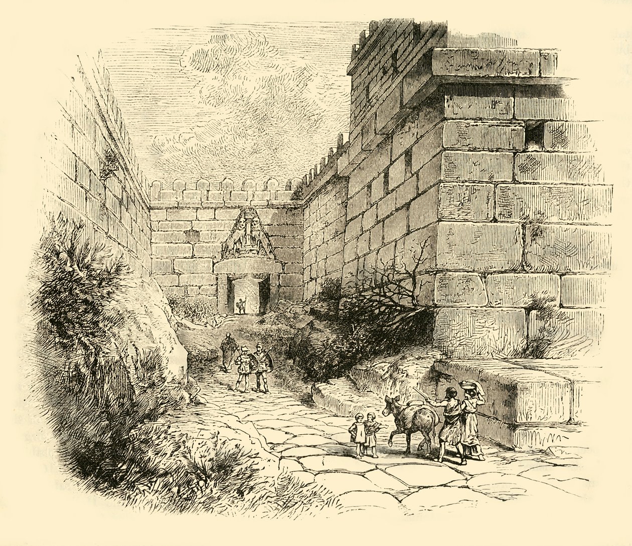 بوابة الأسود في ميسينا ، 1890. بواسطة غير معروف