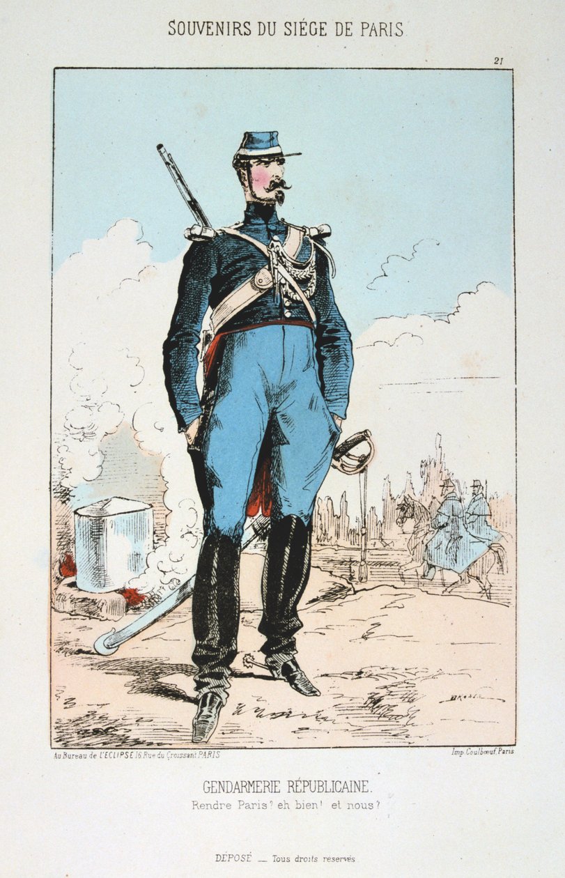 الدرك الجمهوري ، حصار باريس ، الحرب الفرنسية البروسية ، 1870-1871. بواسطة غير معروف