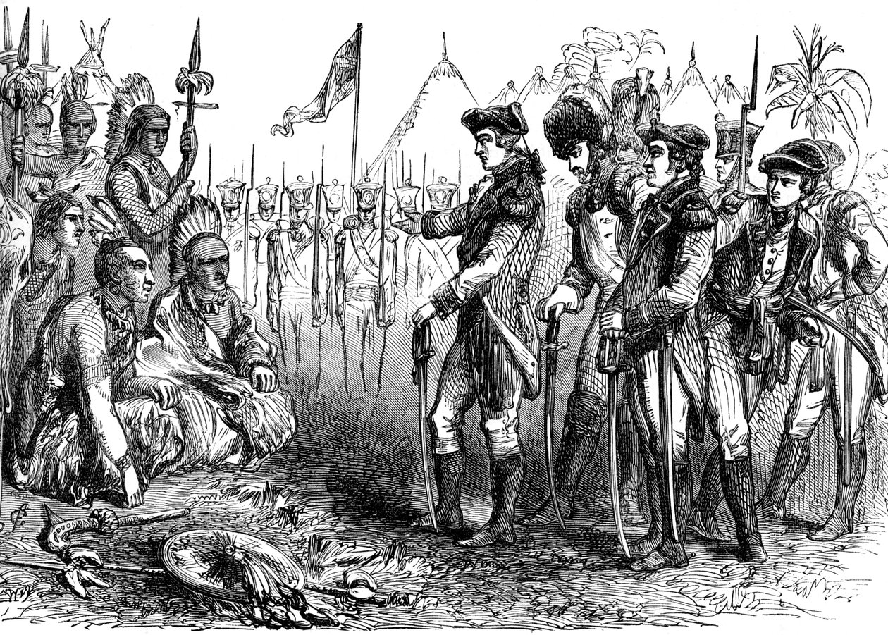 الجنرال بورجوين يخاطب الهنود ، 1777 ج 1880 بواسطة غير معروف