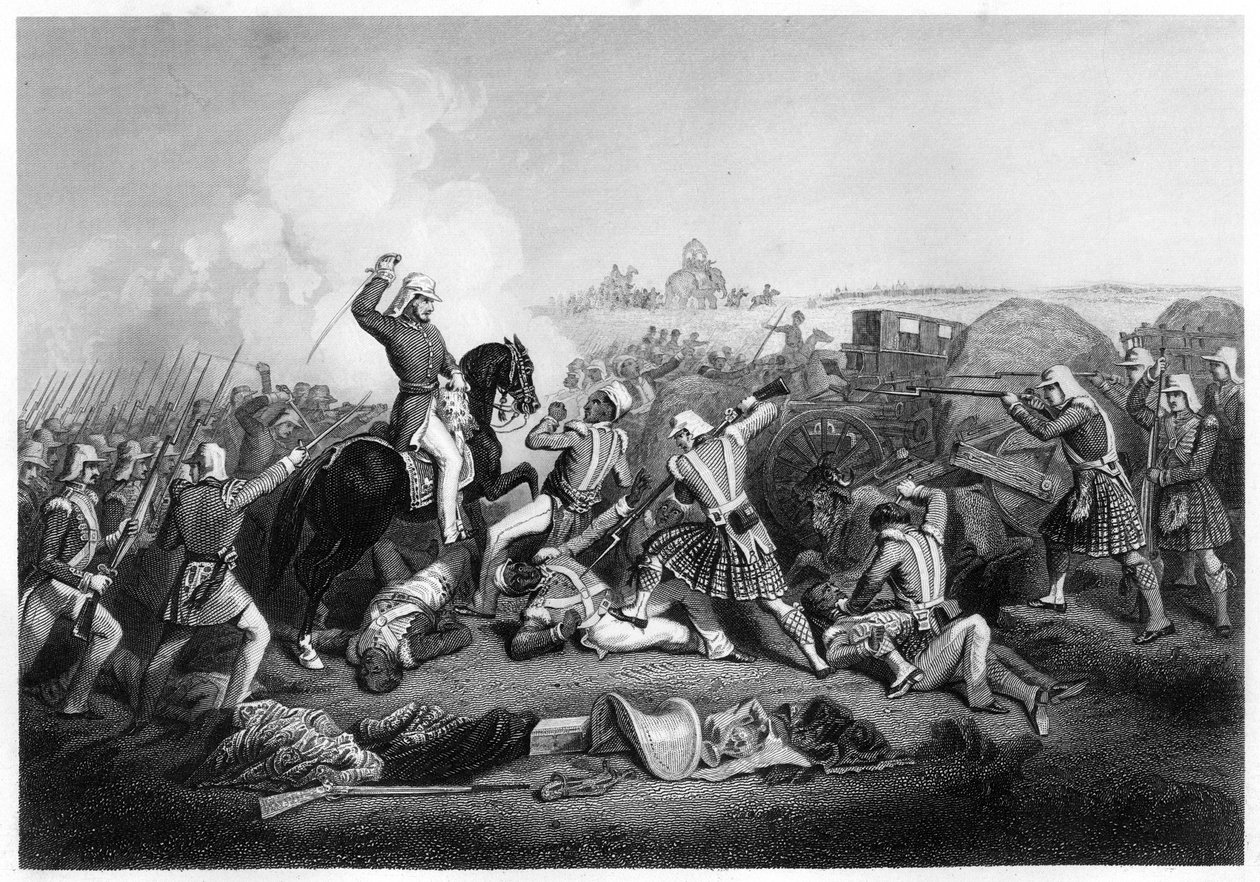 هجوم الجنرال هافلوكس على نانا صاحب في فوتيبور ، 1857 ، c1860 بواسطة غير معروف
