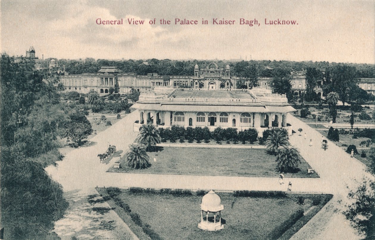 منظر عام للقصر في كايزر باغ ، لكناو ، c1900 بواسطة غير معروف