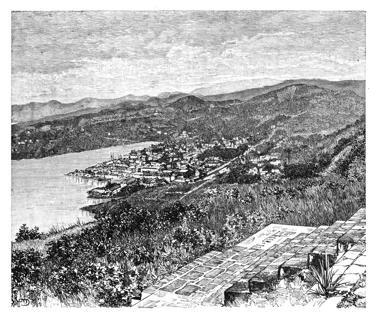 منظر عام لمدينة كاستريس ، جزيرة سانت لوسيا ، c1890 بواسطة غير معروف