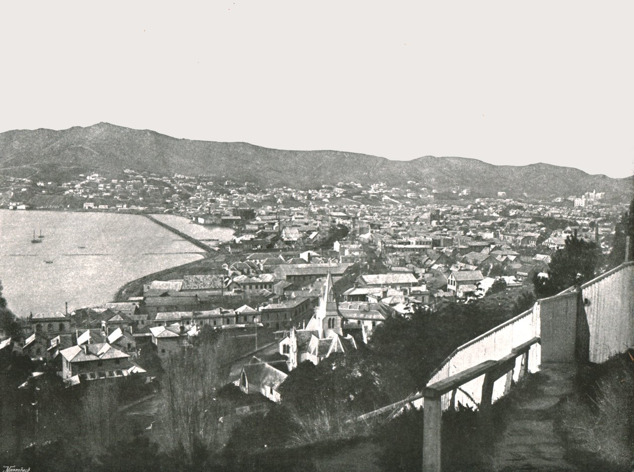 منظر عام للمدينة ، ولنجتون ، نيوزيلندا ، 1895. بواسطة غير معروف
