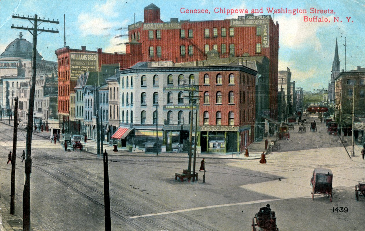 Genesse، Chippewa and Washington Streets، Buffalo، New York، USA، c1910 بواسطة غير معروف