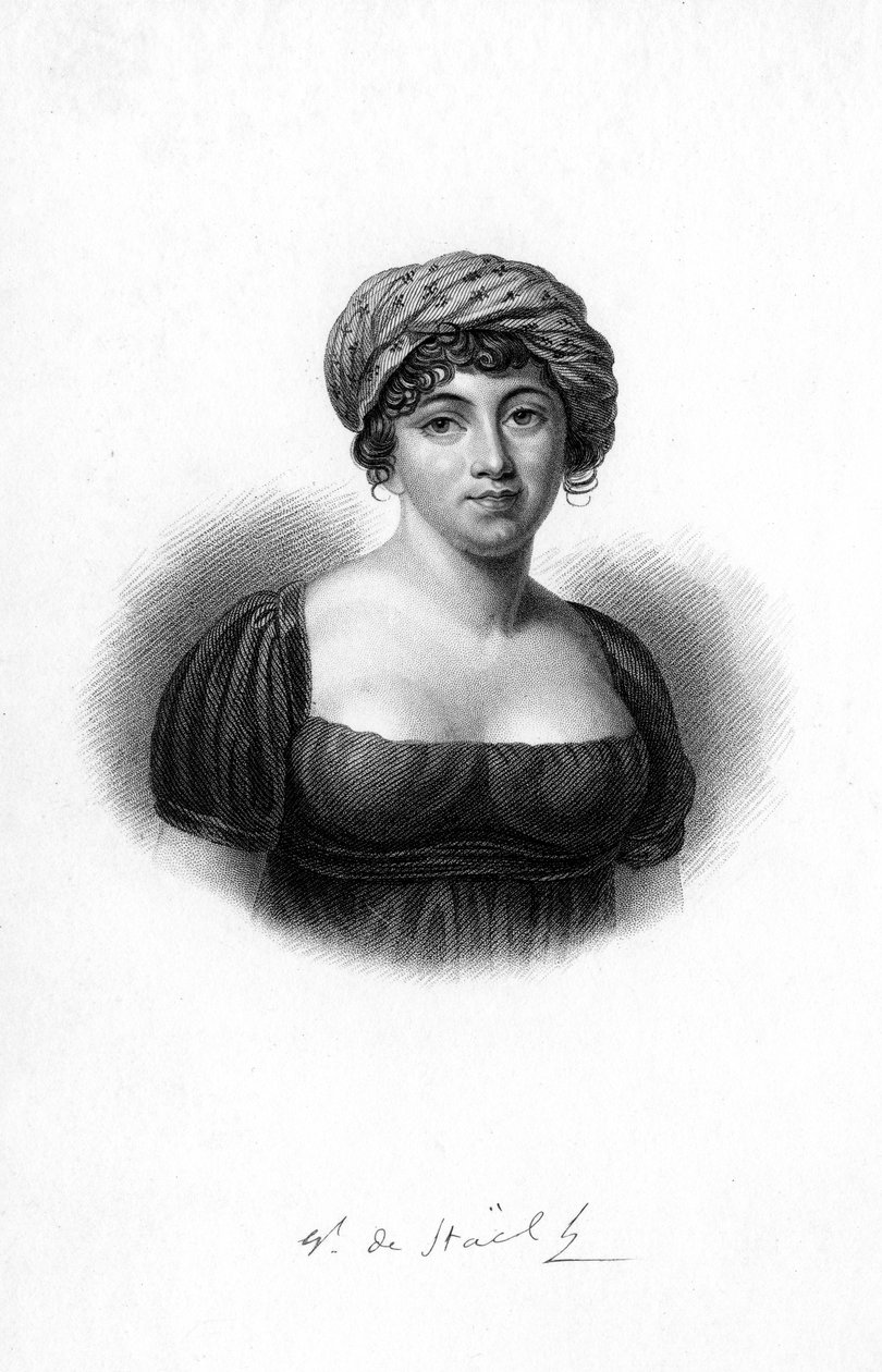 جيرمين دي ستايل ، كاتب فرنسي ، روائي ودعاية سياسية ولد في باريس ، 1843 بواسطة غير معروف