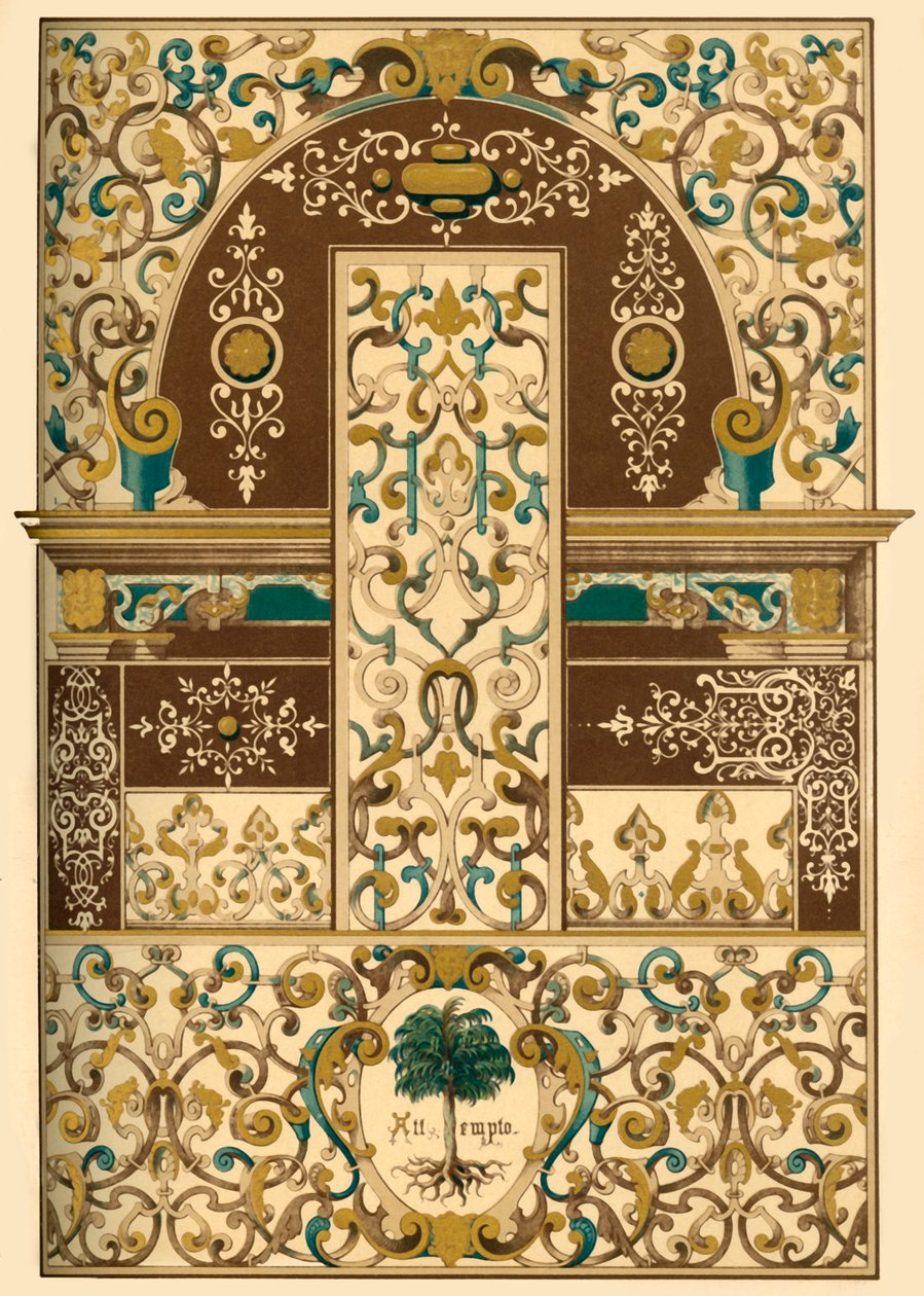 عصر النهضة الألمانية ، لوحة السقف والجدران ، 1898. بواسطة غير معروف