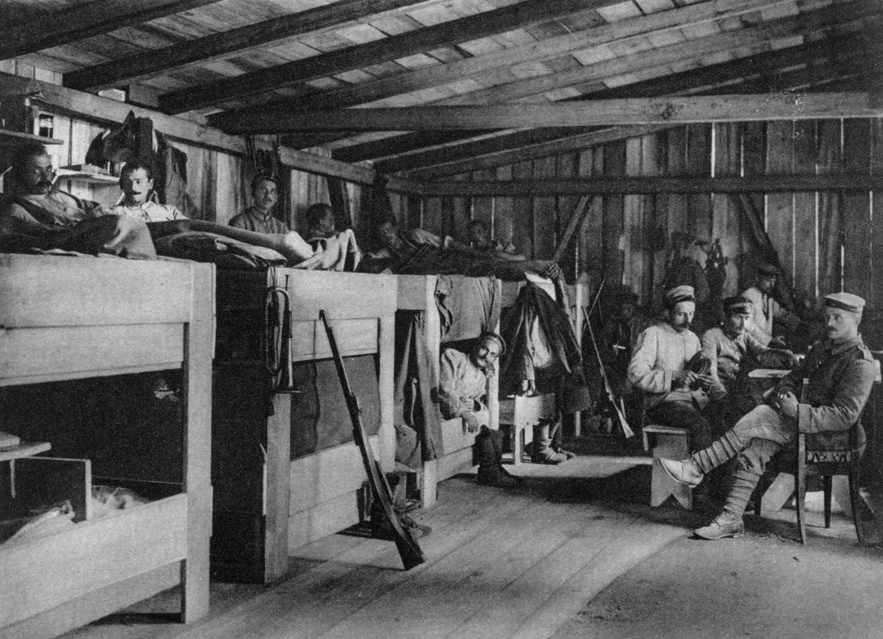 جنود ألمان في مأوى ردويت ، فوج ، فرنسا ، الحرب العالمية الأولى ، 1916 بواسطة غير معروف