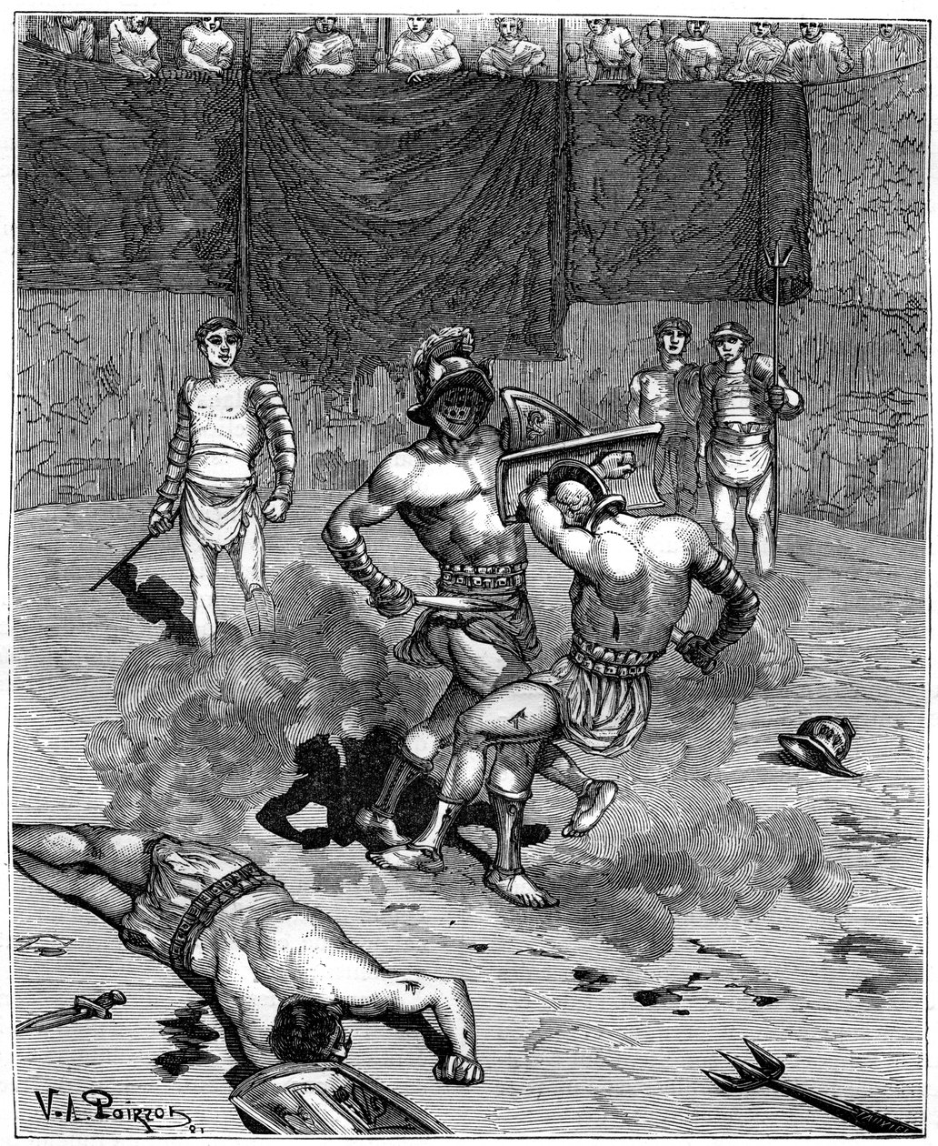 القتال المصارع ، 1882-1884 بواسطة غير معروف