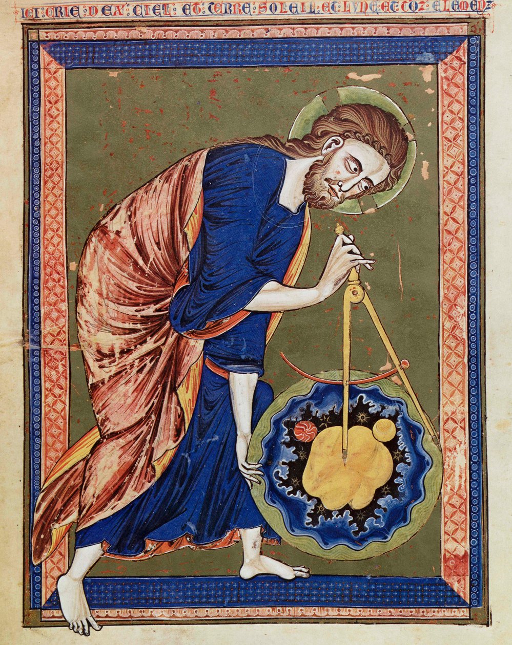 الله المهندس المعماري. الإضاءة من أخلاقية الكتاب المقدس ، Codex Vindobonensis 2554 ، حوالي 1250 (ورق) بواسطة غير معروف