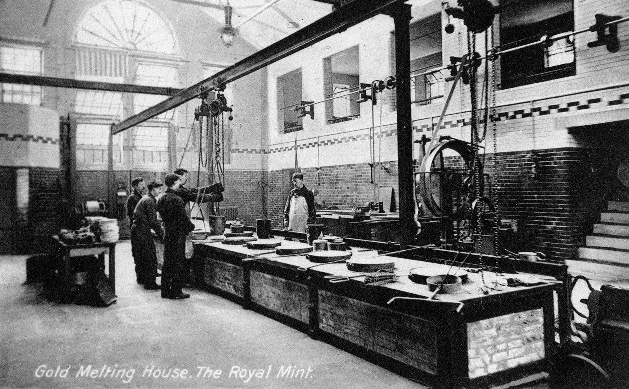 Gold Melting House ، The Royal Mint ، Tower Hill ، لندن ، أوائل القرن العشرين بواسطة غير معروف
