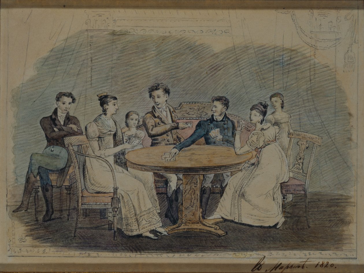 عائلة جوليتسين على الطاولة ، 1820 بواسطة غير معروف