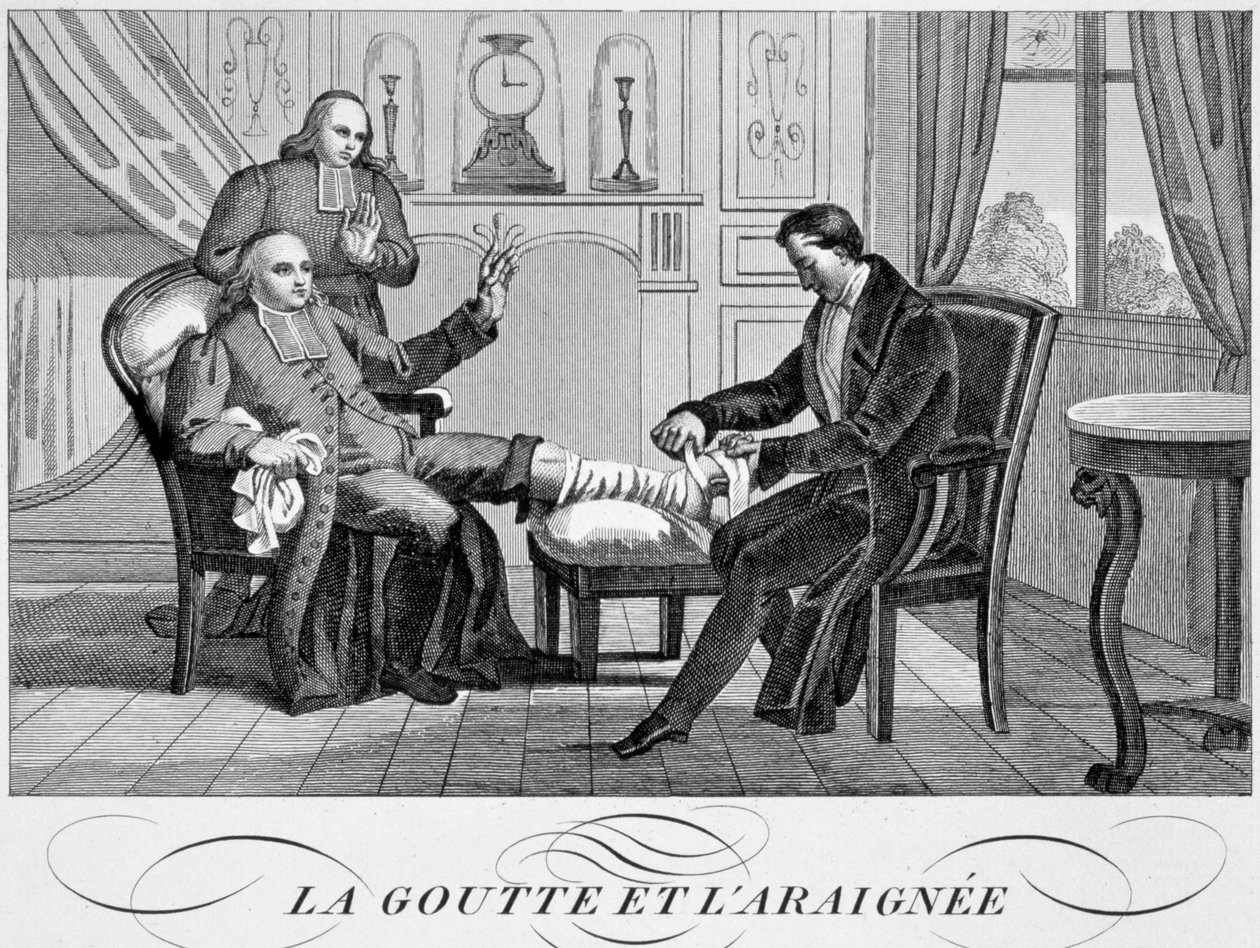 النقرس والعنكبوت ، c1835 بواسطة غير معروف