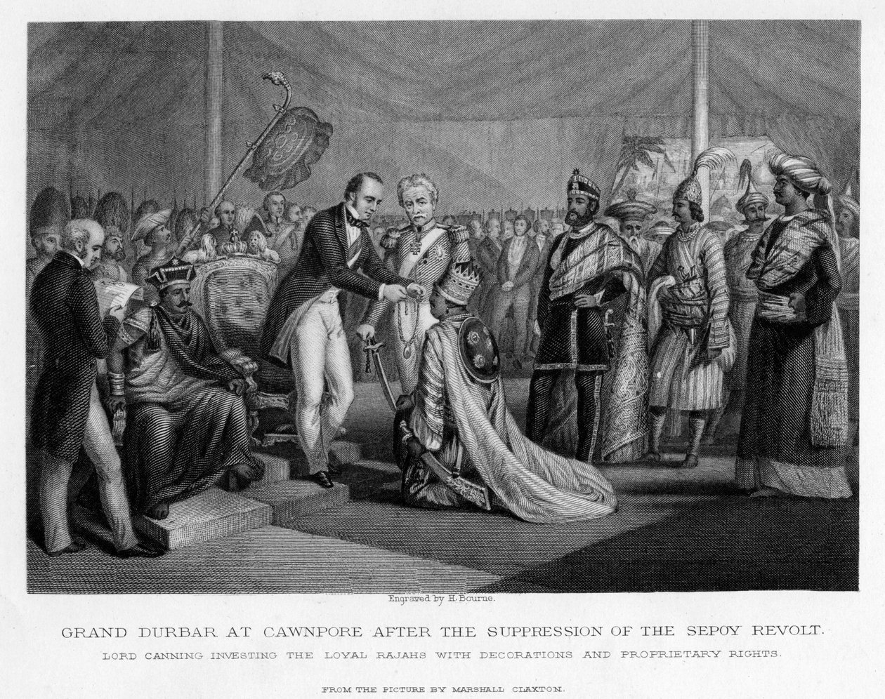 Grand Durbar في Cawnpore بعد قمع ثورة Sepoy ، القرن التاسع عشر بواسطة غير معروف