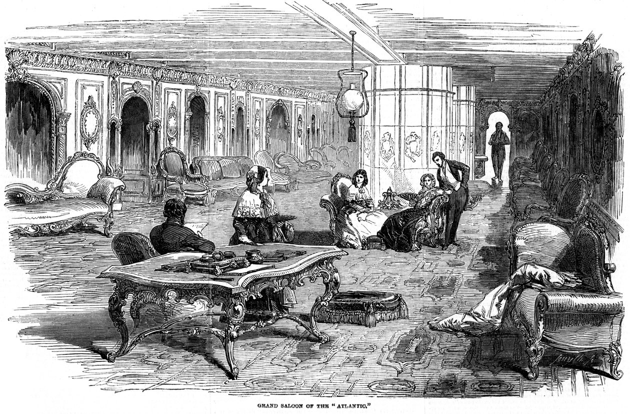 الصالون الكبير للسفينة الأطلسية ، 1850 بواسطة غير معروف