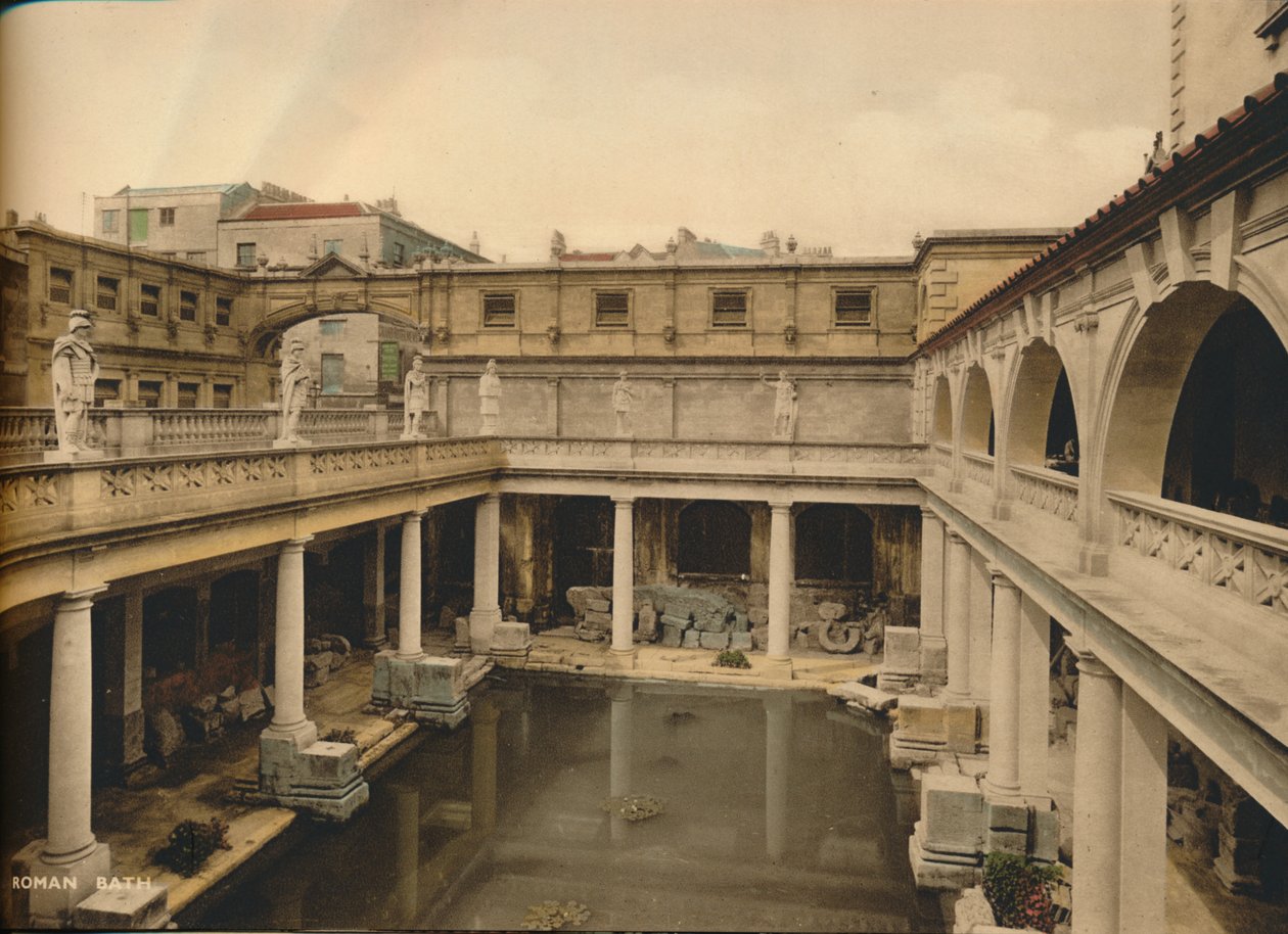 حمام كبير ، حمامات رومانية ، حمام ، سومرست ، c1925 بواسطة غير معروف