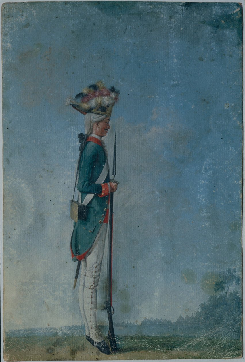 Grenadier من فوج Preobrazhensky ، نهاية 1770s بواسطة غير معروف