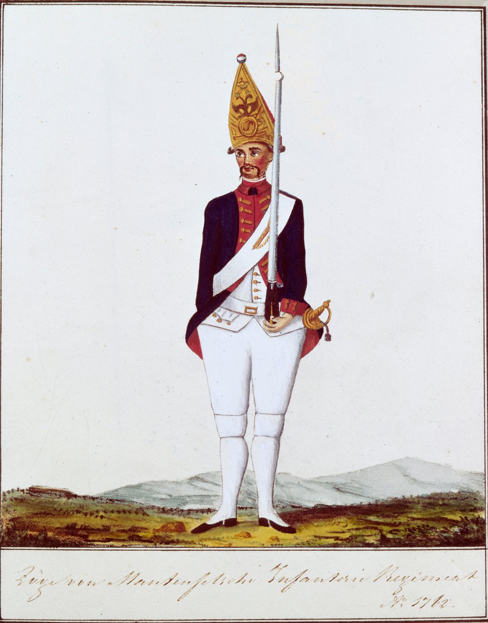 غرينادير من فوج الماعز من Manteuffel ، 1762 بواسطة غير معروف