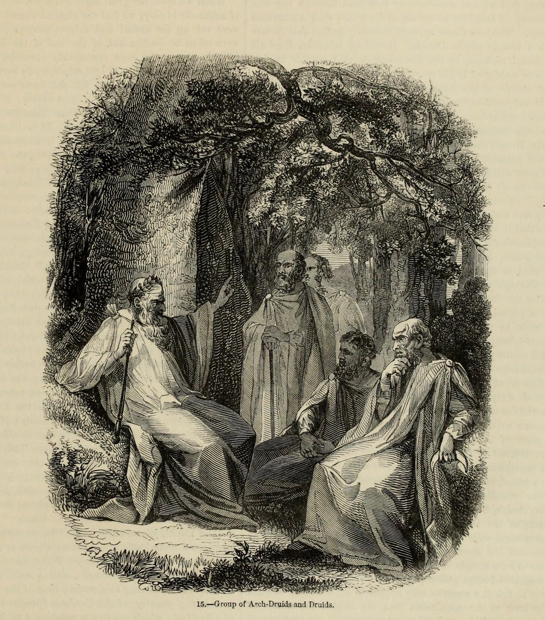 مجموعة من Archdruids و Druids من كتاب Old England: A Pictorial Museum ، 1845 بواسطة غير معروف