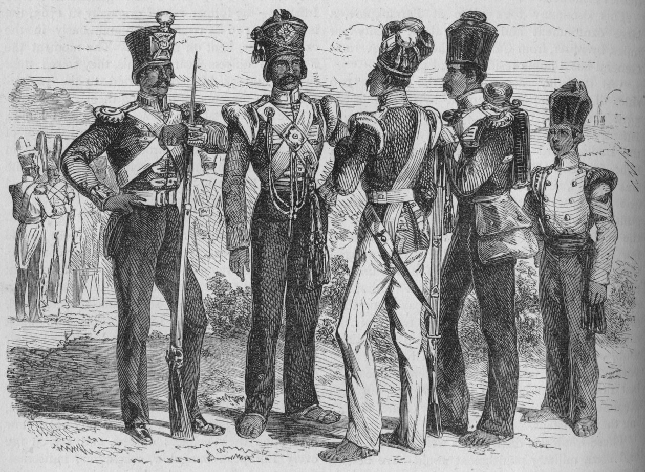 مجموعة Sepoys ، c1880 بواسطة غير معروف