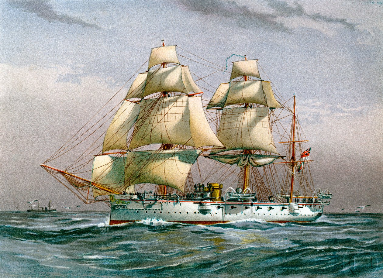 HMS Calliope ، طراد الدرجة الثالثة البحرية الملكية ، c1890-c1893 بواسطة غير معروف