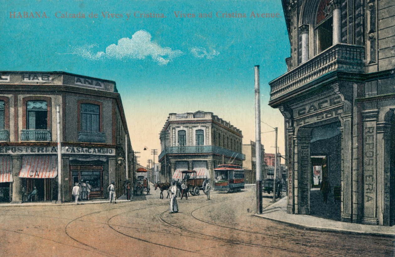 هافانا. صيد فيفيس وكريستينا. أنت تعيش وشارع كريستينا ، كوبا ، c1910 بواسطة غير معروف