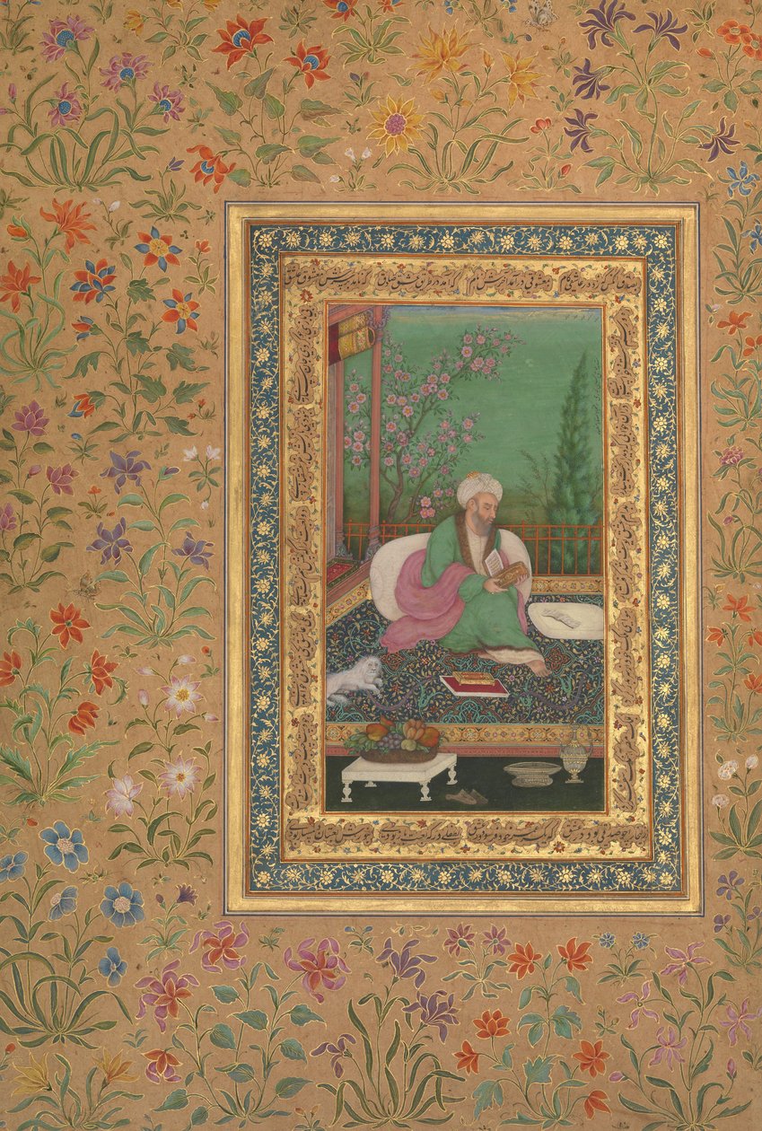 الحاج حسين بخاري ، ملف من ألبوم شاه جيهان ، ظهر: أوائل القرن التاسع عشر. بواسطة غير معروف