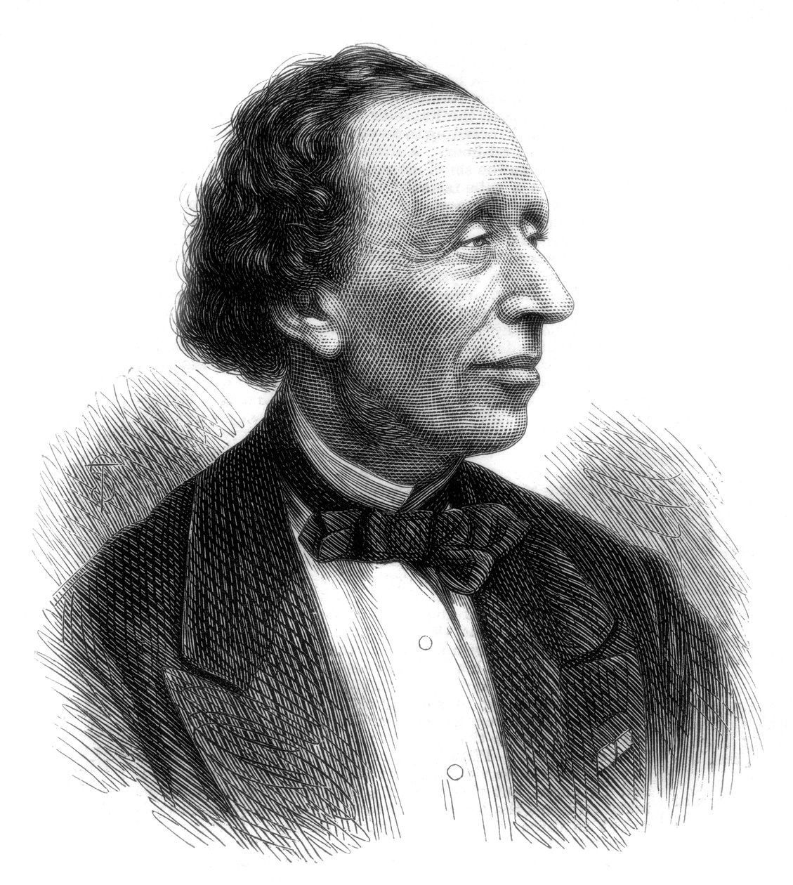 هانز كريستيان أندرسون ، الشاعر الدنماركي ومؤلف القصص الخيالية ، 1875 بواسطة غير معروف