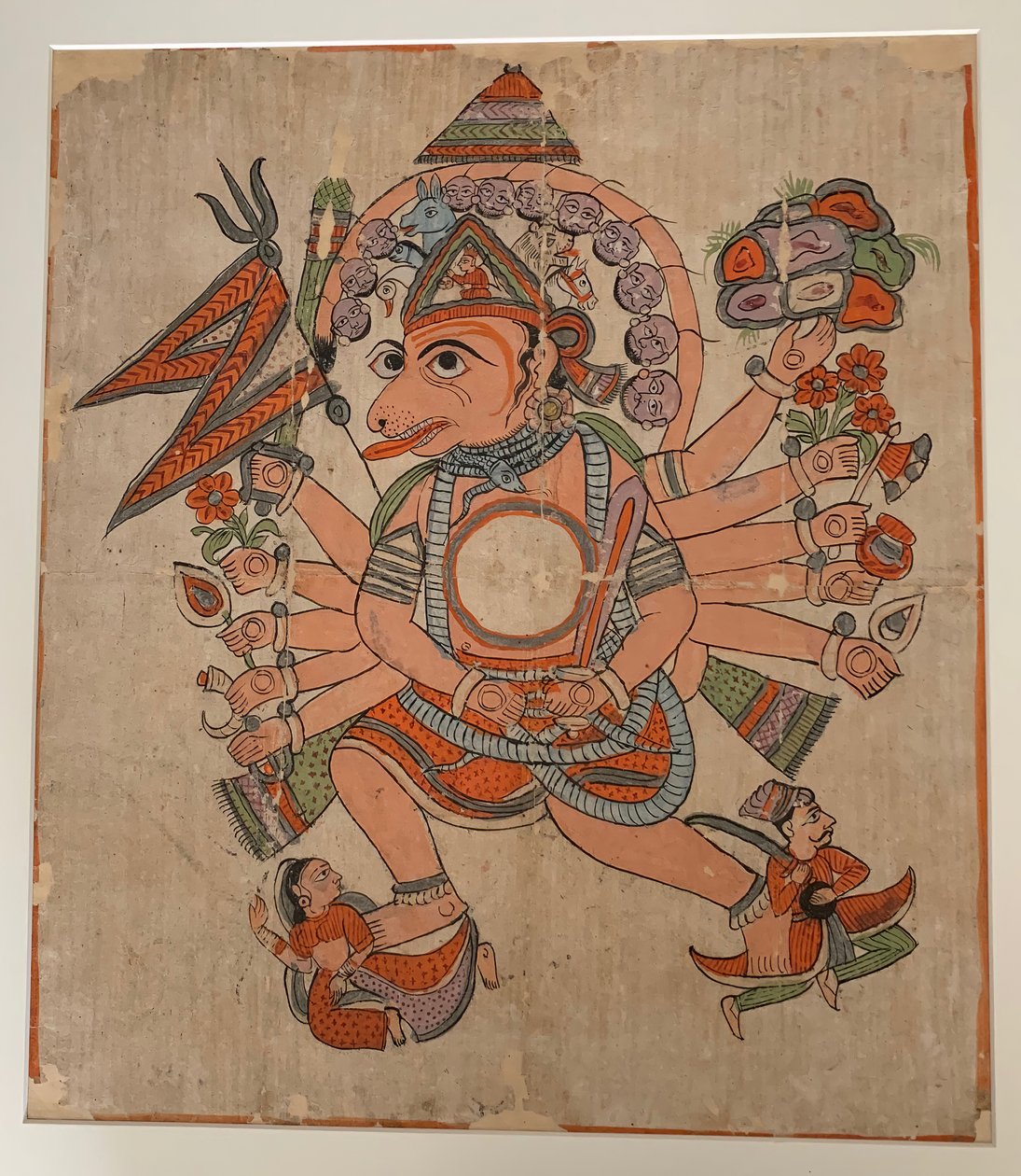 هانومان في نموذج Pancha Mukha الخماسي الرؤوس التانترية ، كاليفورنيا. أواخر القرن التاسع عشر. بواسطة غير معروف
