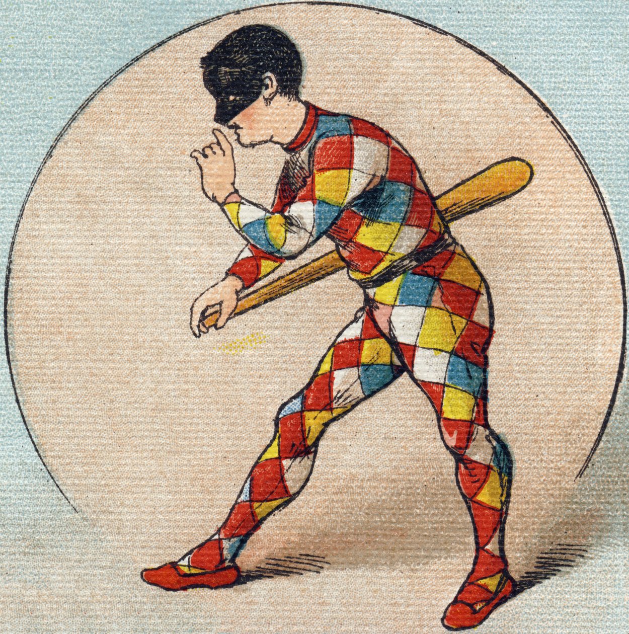 مهرج. نقش في "Alphabet de ma petite fille". برناردين-بيشيت وفلس ، بائعون وناشرون ، باريس ، حوالي عام 1895. ألبوم غير قابل للكسر على قماش. Bibliotheque des Bebes. 12 صفحة. ألبوم يحتوي على طريقة قراءة ومختصر توضيحي. خافت بواسطة غير معروف
