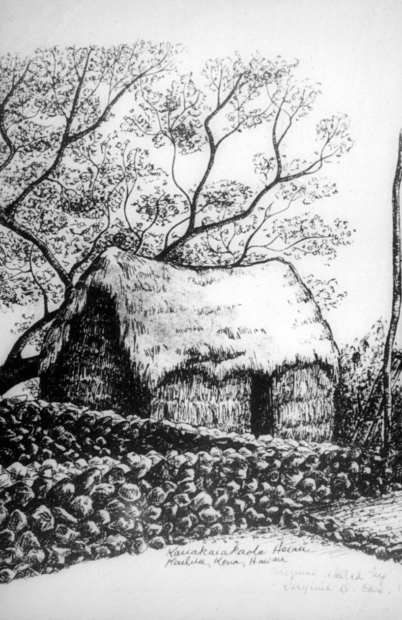Heiau ، كايلو كونا ، هاواي ، القرن التاسع عشر بواسطة غير معروف